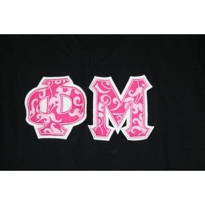Phi Mu Stitched Letter Shirt